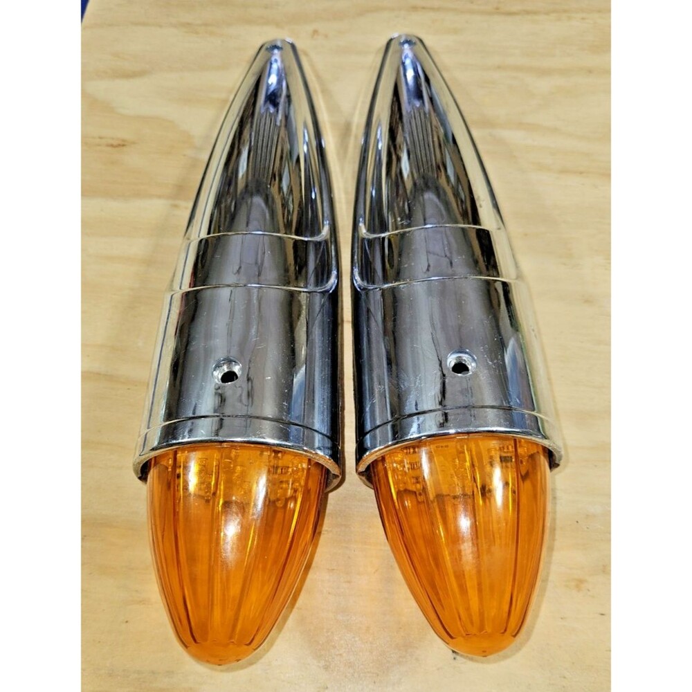 2 17 LED Amber Torpedo Cab Marker Roof Running Top Light For Kenworth Peterbilt